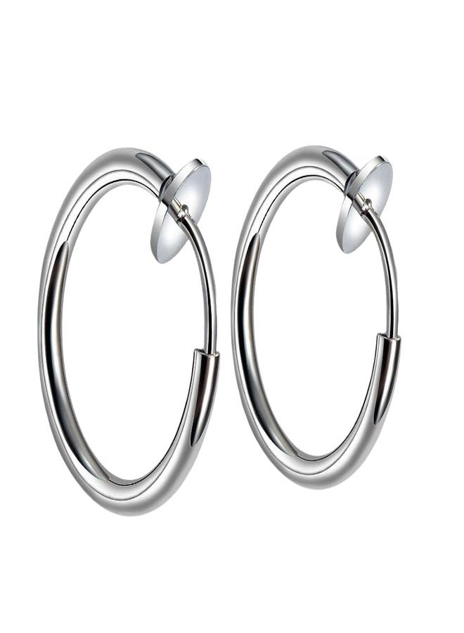 ZENCHEER Clip On Spring Hoop Earrings Non Pierced Earrings for Women - 14K Gold Hoops Drop Dangle Earrings Fashion Jewelry Gifts - Image 1